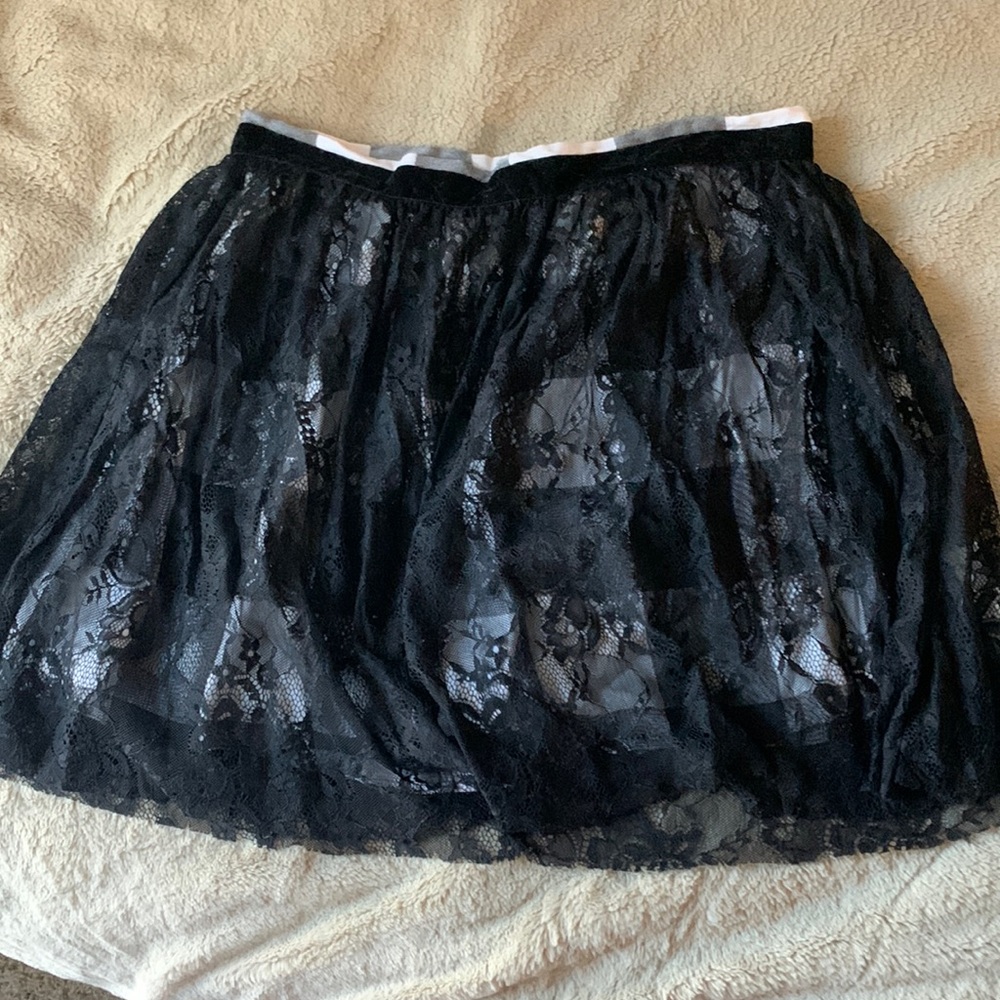 A short lace skirt.